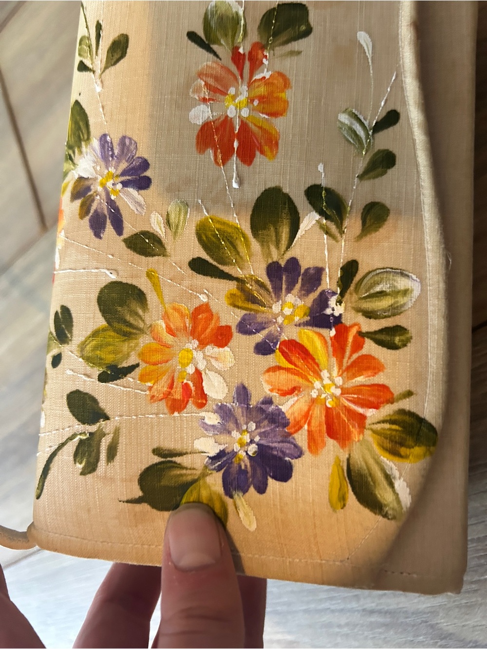 Vintage Hand-Painted Floral Purse - Picture 2 of 3